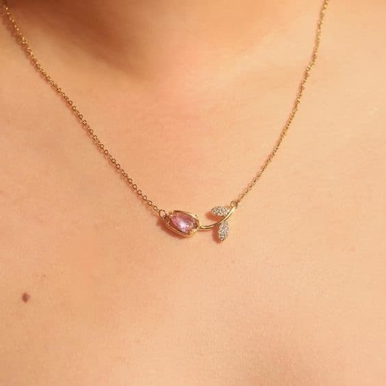 Pink- tulip neck chain