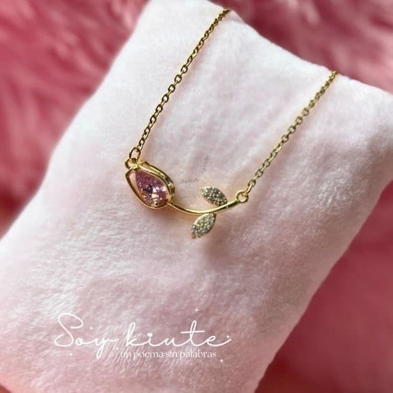 Pink- tulip neck chain — 2